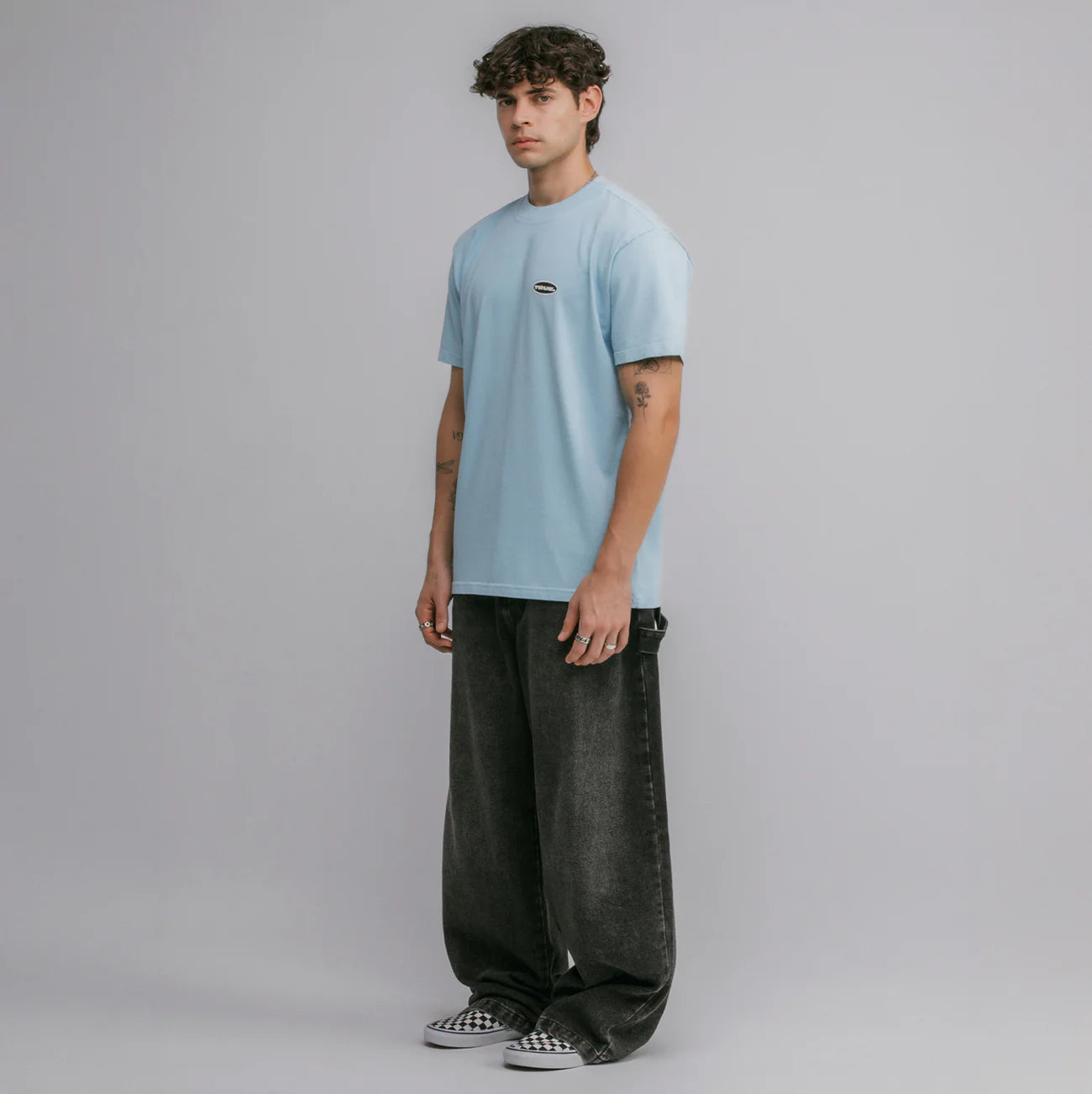 MOONLIGHT REGULAR T-SHIRT PASTEL BLUE - FRONT OF
