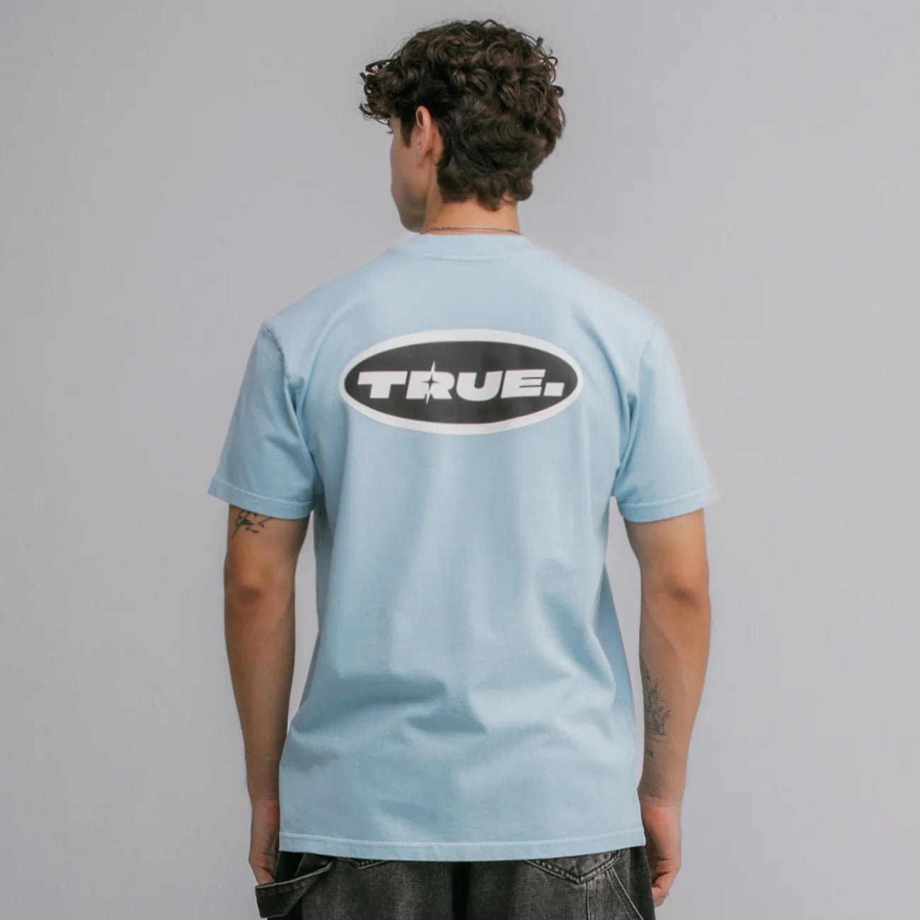 MOONLIGHT REGULAR T-SHIRT PASTEL BLUE - FRONT OF