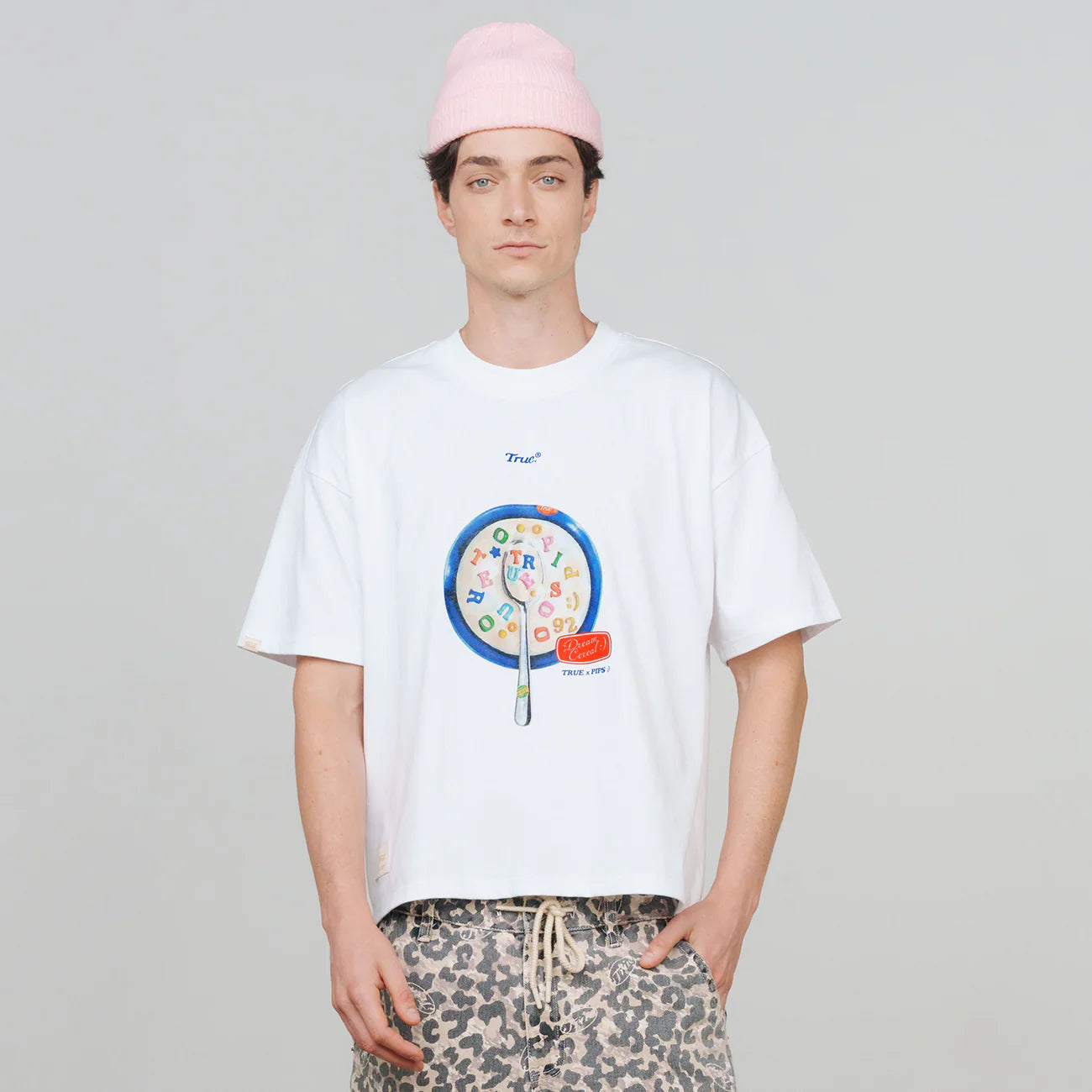 MY CEREAL BOXY TEE WHITE - FRONT OF