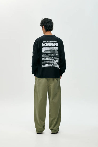 CAMISETA LARGA THROUGH THE WINDOW BLACK - FRONT OF