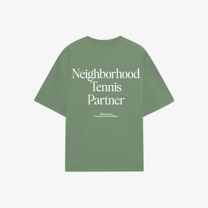 T-SHIRT NEIGHBORHOOD TENNIS PARTNER GREEN - FRONT OF