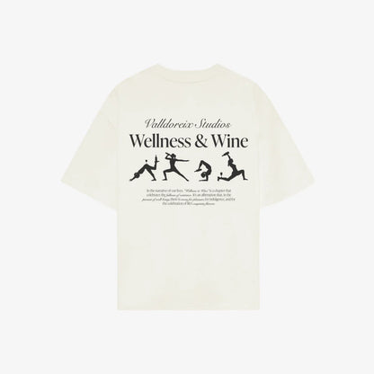 T-SHIRT WELLNESS AND WINE OFF-WHITE