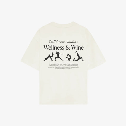 T-SHIRT WELLNESS AND WINE OFF-WHITE