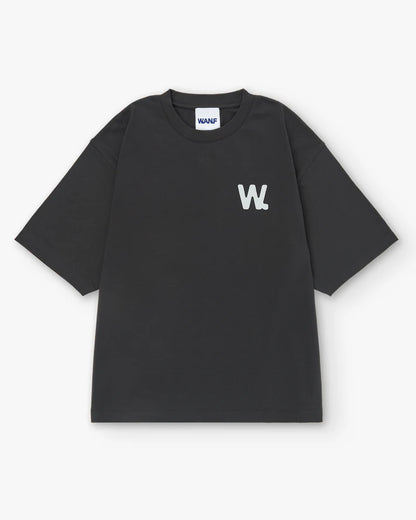 STORIES BOXY T-SHIRT VINTAGE CHARCOAL BLACK - FRONT OF