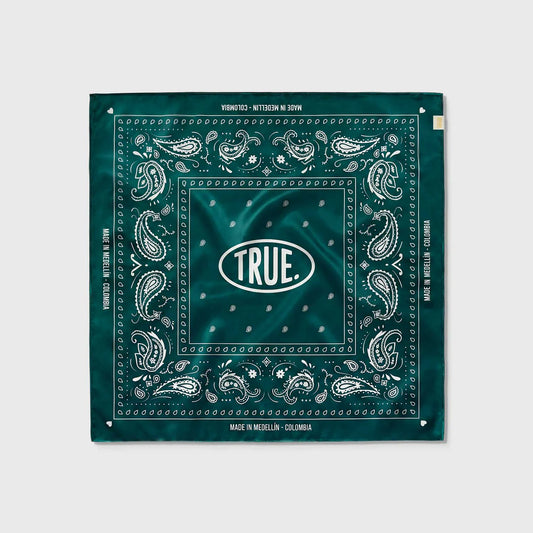 PAISLEY BANDANA GREEN TRUE - FRONT OF