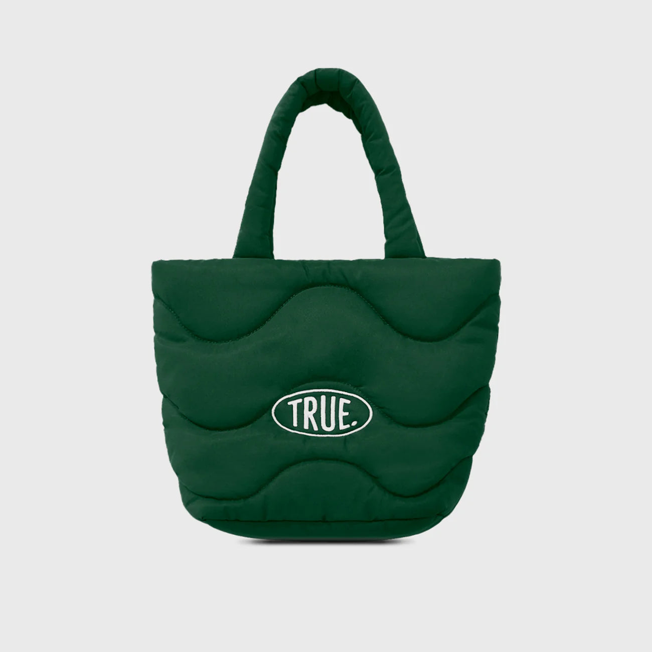 PUFFER SHOPPER BAG PINE GREEN - FRONT OF