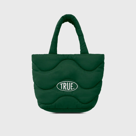 PUFFER SHOPPER BAG PINE GREEN - FRONT OF