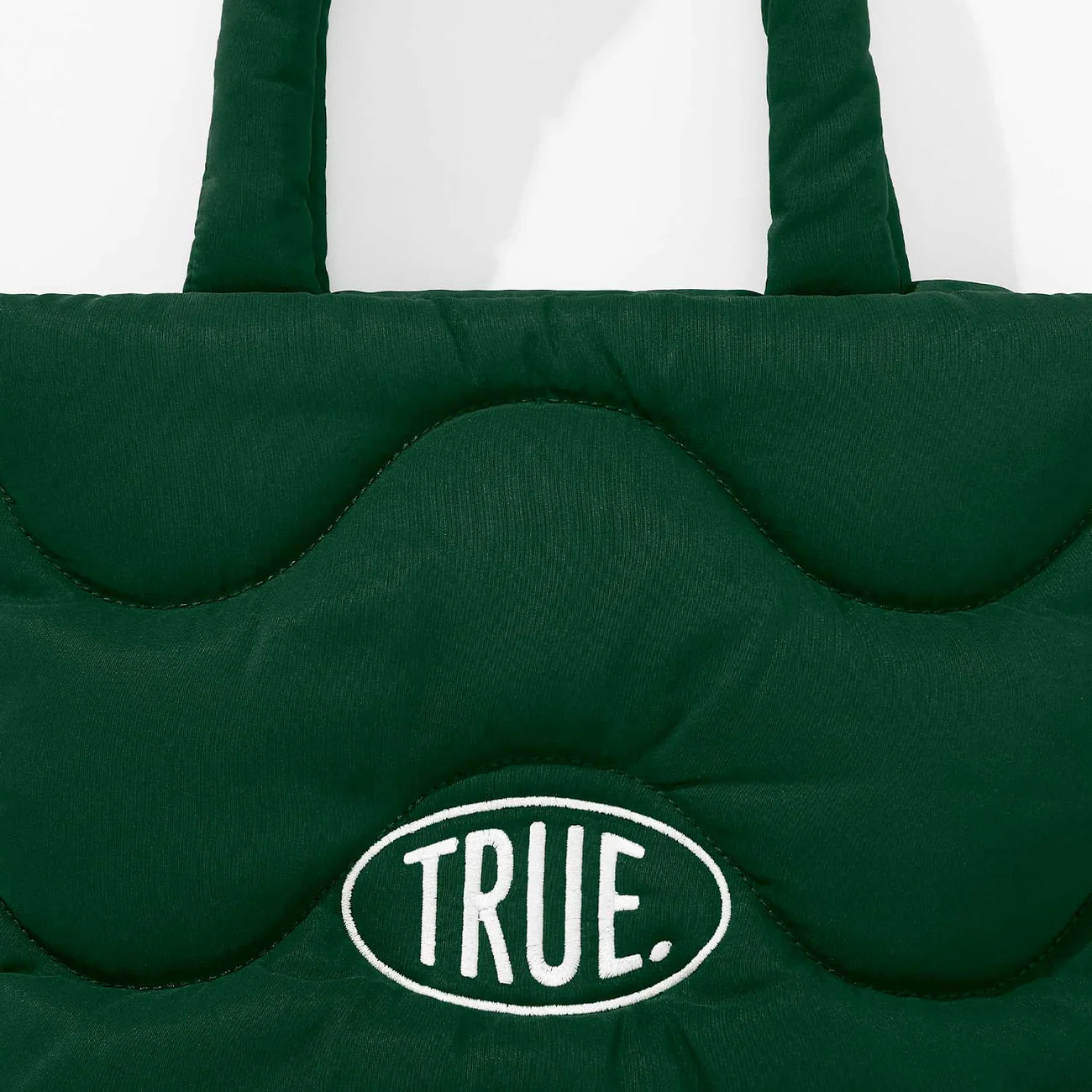 PUFFER SHOPPER BAG PINE GREEN - FRONT OF