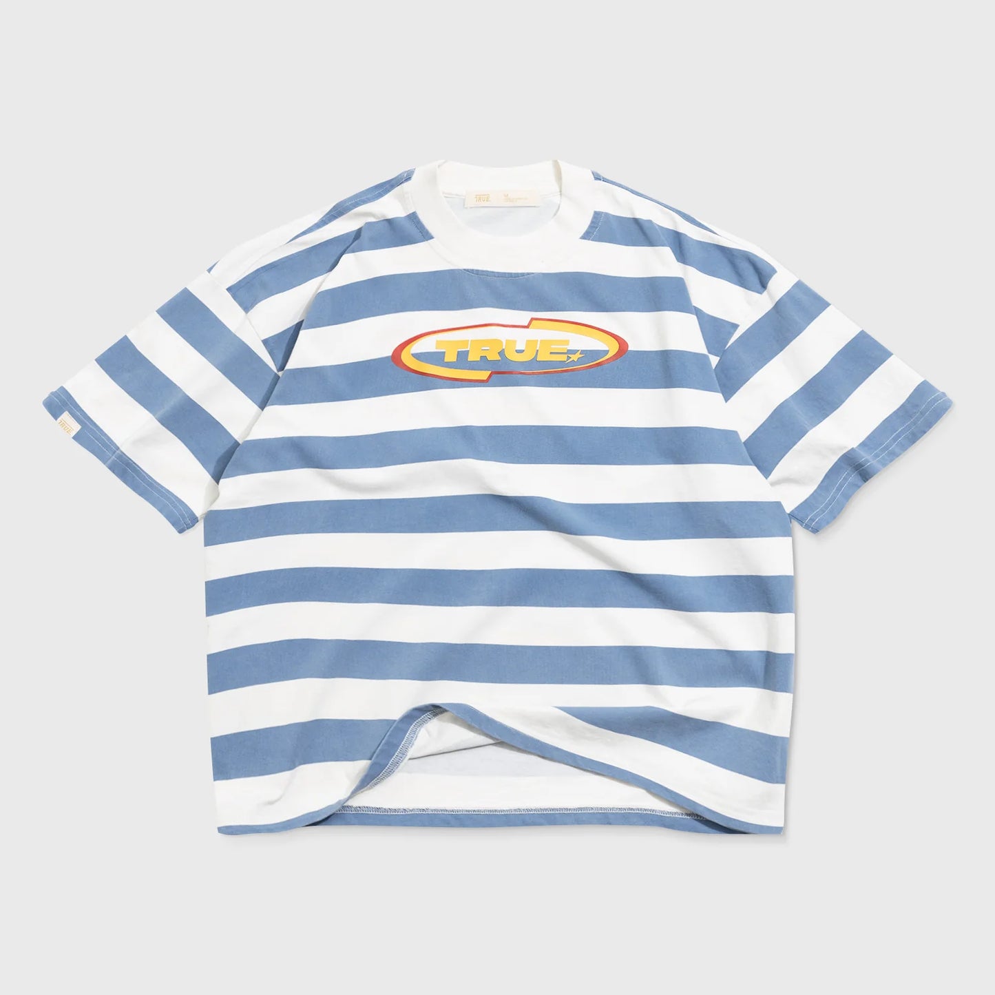 RACING STRIPES BOXY TEE BLUE - FRONT OF