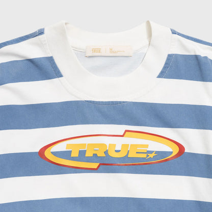 RACING STRIPES BOXY TEE BLUE - FRONT OF
