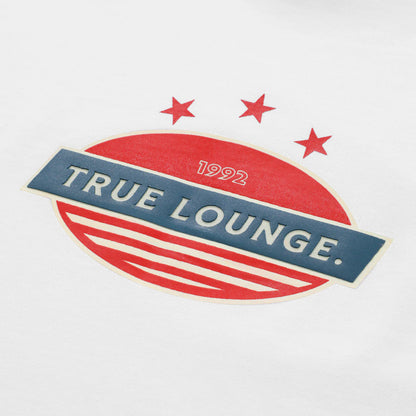 RETRO RANGLAN BOXY T-SHIRT WHITE/RED - FRONT OF.