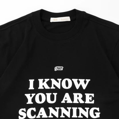 SCANNING CROPPED T-SHIRT BLACK - FRONT OF