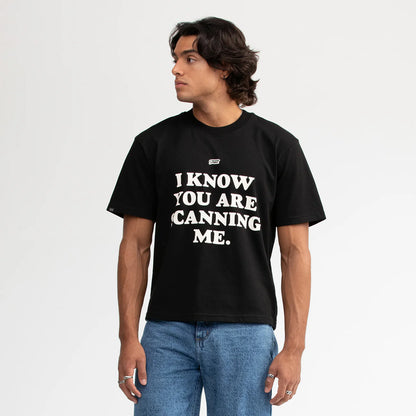 SCANNING CROPPED T-SHIRT BLACK - FRONT OF