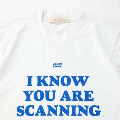 SCANNING CROPPED T-SHIRT CREAM - FRONT OF