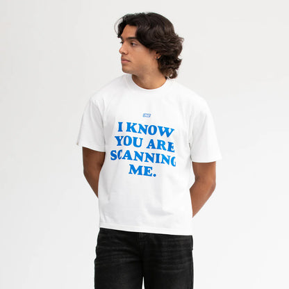 SCANNING CROPPED T-SHIRT CREAM - FRONT OF