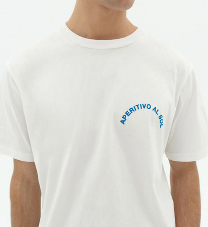 APERITIVO ZACH WHITE T-SHIRT - FRONT OF.