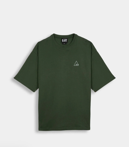 INTERLOCK GREEN T-SHIRT - FRONT OF.