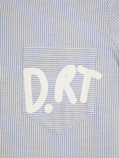 CAMISA DRT STRIPED OXFORD BLUE WHITE - FRONT OF