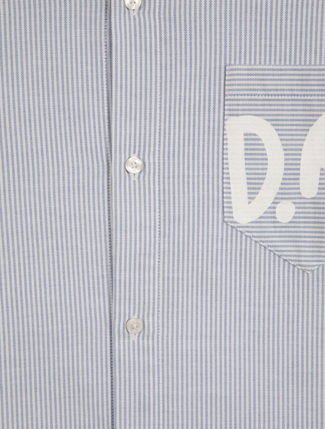 CAMISA DRT STRIPED OXFORD BLUE WHITE - FRONT OF