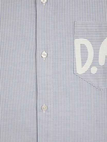 CAMISA DRT STRIPED OXFORD BLUE WHITE - FRONT OF