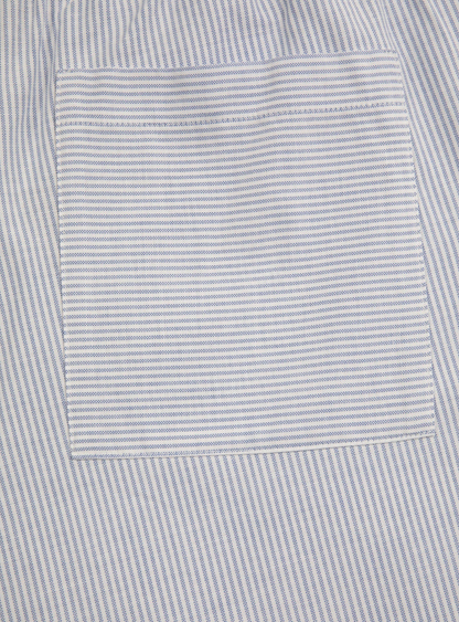 DRT STRIPED SHORT WHITE AND BLUE - FRONT OF