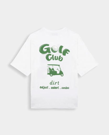 DRT GOLF PAR T-SHIRT WHITE AND GREEN - FRONT OF