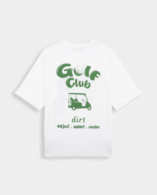 DRT GOLF PAR T-SHIRT WHITE AND GREEN - FRONT OF