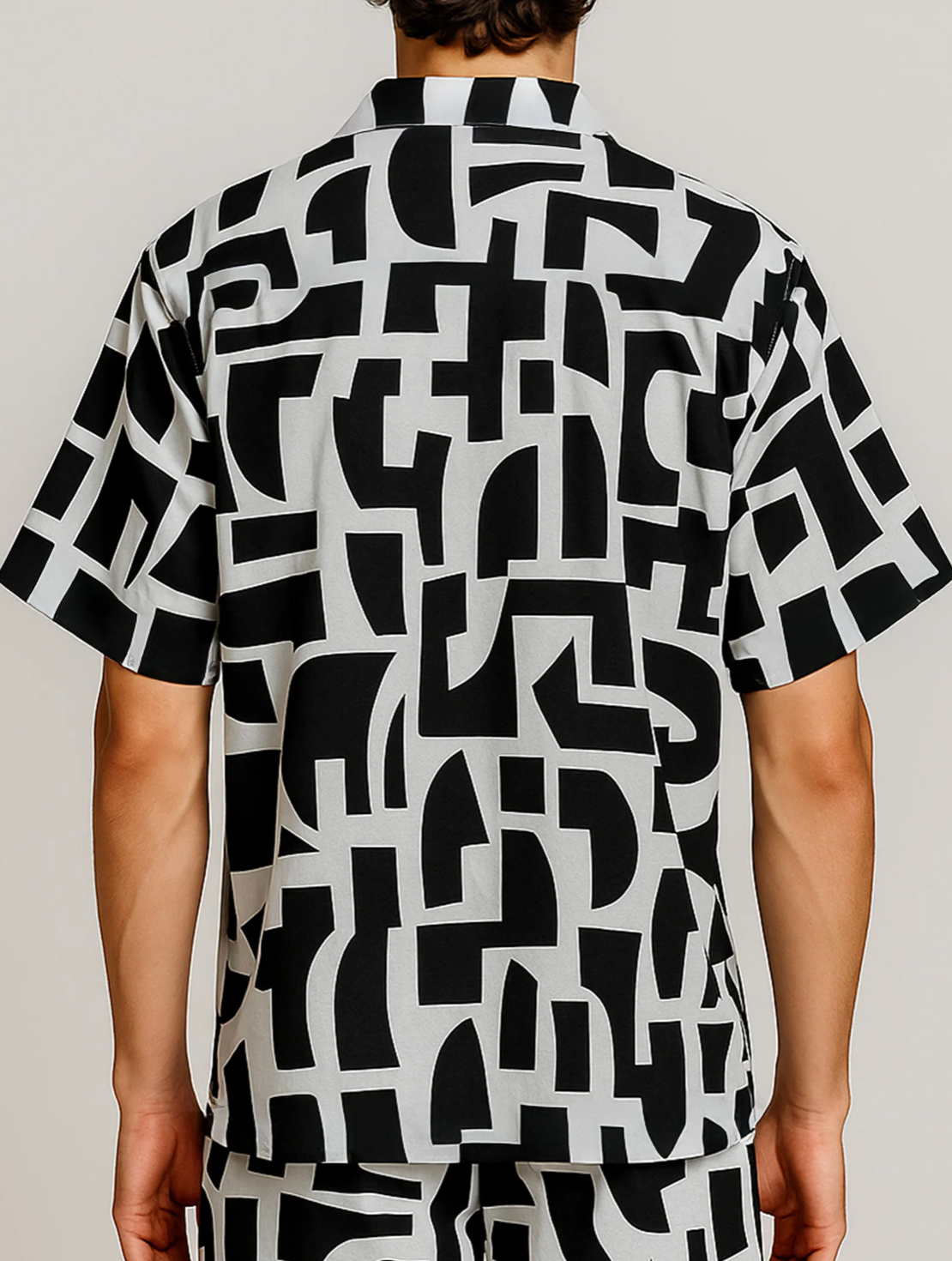 CAMISA DRT GEO BLACK AND WHITE - FRONT OF