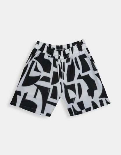 SHORTS DRT GEO BLACK AND WHITE - FRONT OF