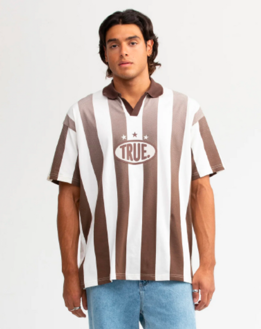 PARAISO OVERSIZED SOCCER T-SHIRT BROWN - FRONT OF