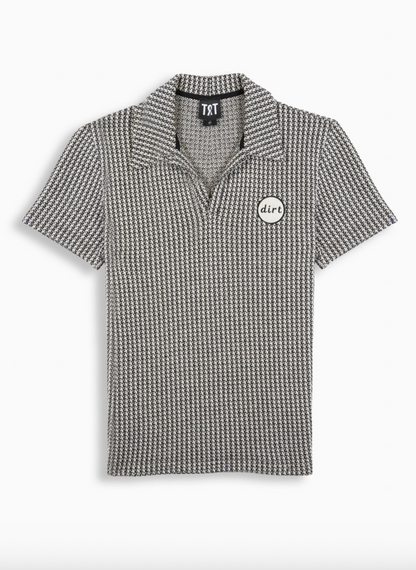 DRT VACAY POLO BLACK AND WHITE - FRONT OF
