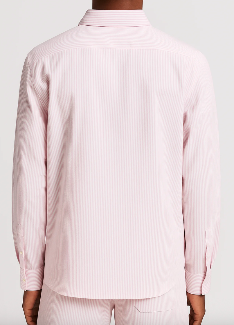 CAMISA DRT STRIPED OXFORD PINK WHITE - FRONT OF