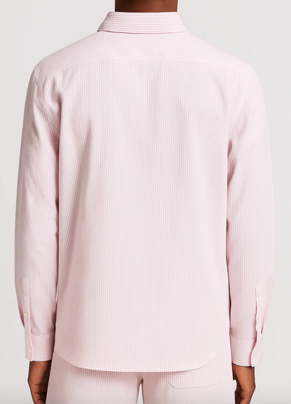 CAMISA DRT STRIPED OXFORD PINK WHITE - FRONT OF