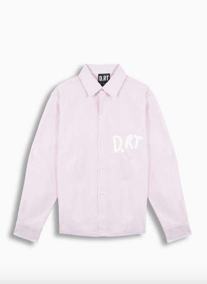 CAMISA DRT STRIPED OXFORD PINK WHITE - FRONT OF