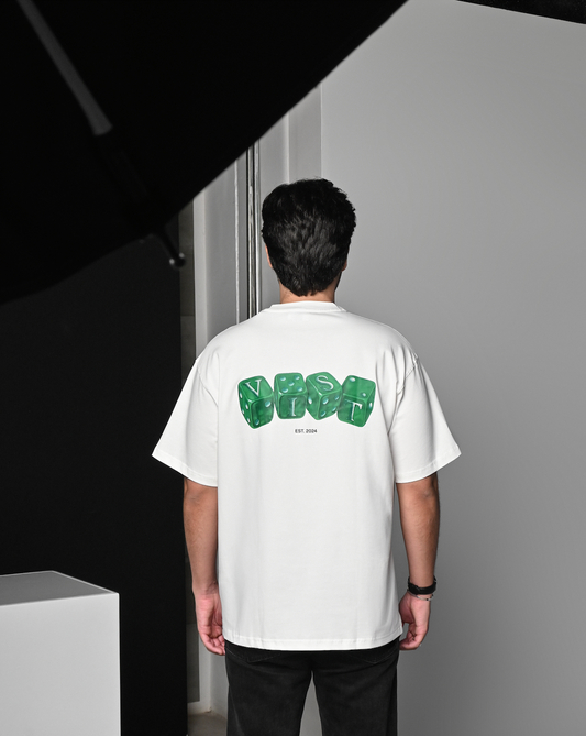 DICE WHITE T-SHIRT - FRONT OF