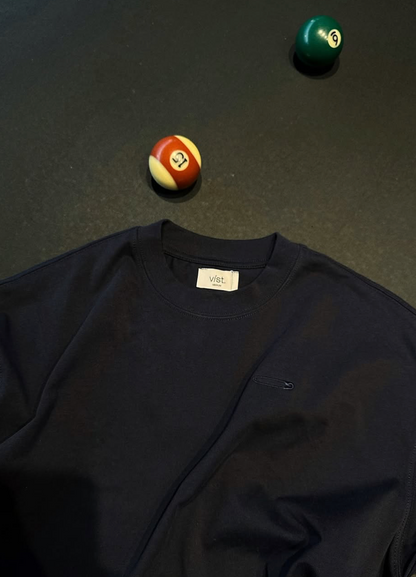 NAVY BASIC PAPER CLIP T-SHIRT - FRONT OF