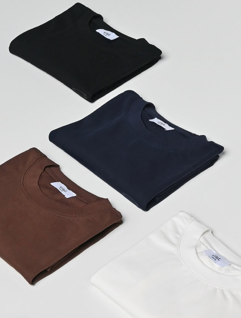 NAVY BASIC PAPER CLIP T-SHIRT - FRONT OF