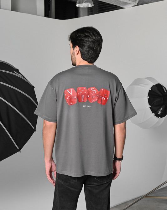 RED DICES GRIS T-SHIRT - FORNT OF