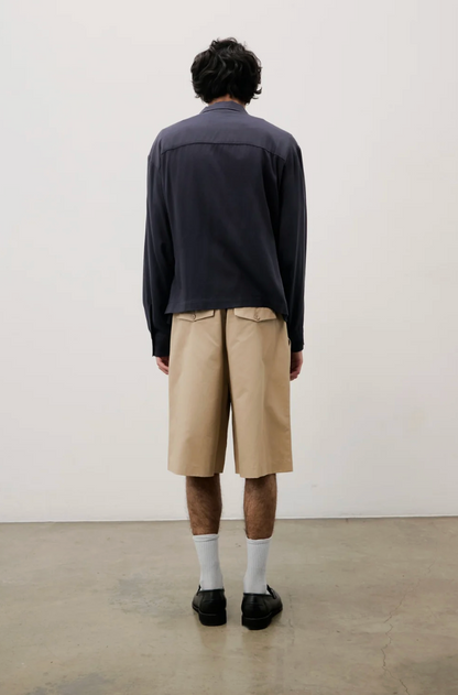 THE MATHIEU SHIRT NAVY - FRONT OF