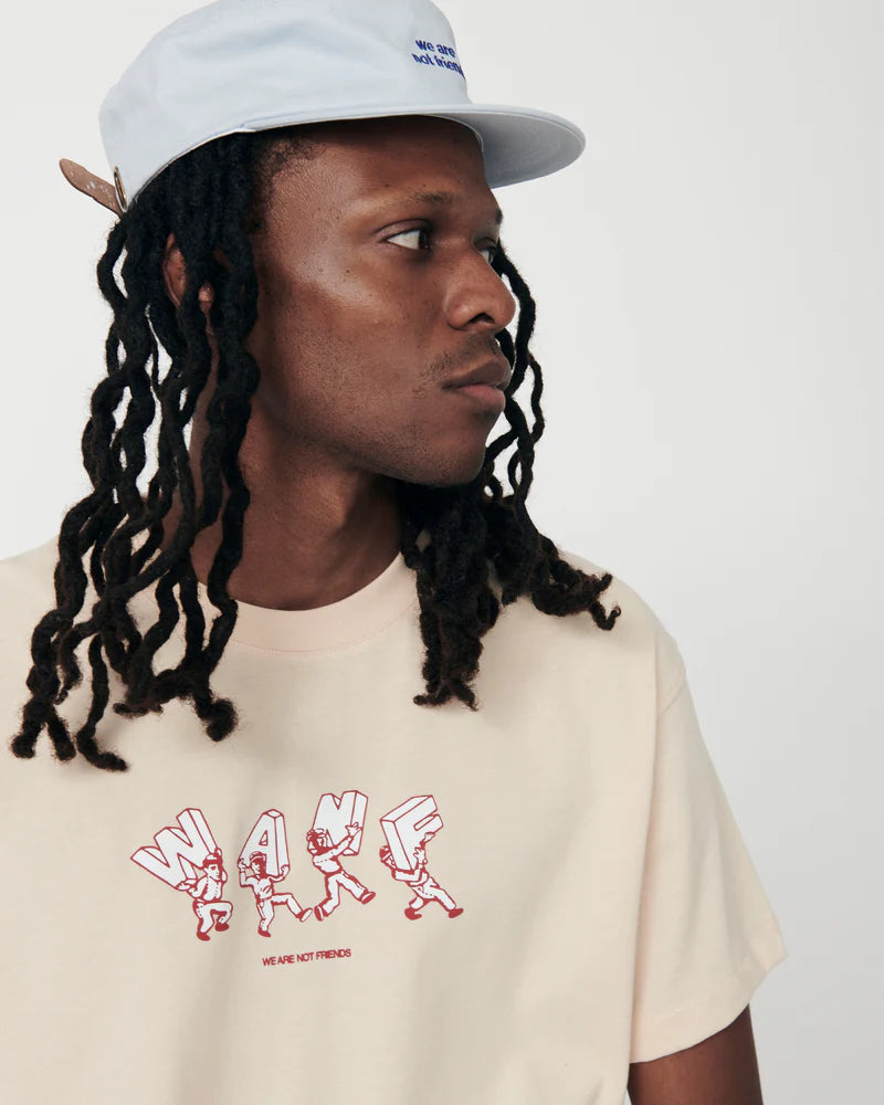LETTERING WANF T-SHIRT CREAM - FRONT OF