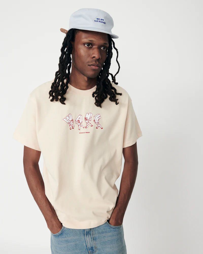 LETTERING WANF T-SHIRT CREAM - FRONT OF