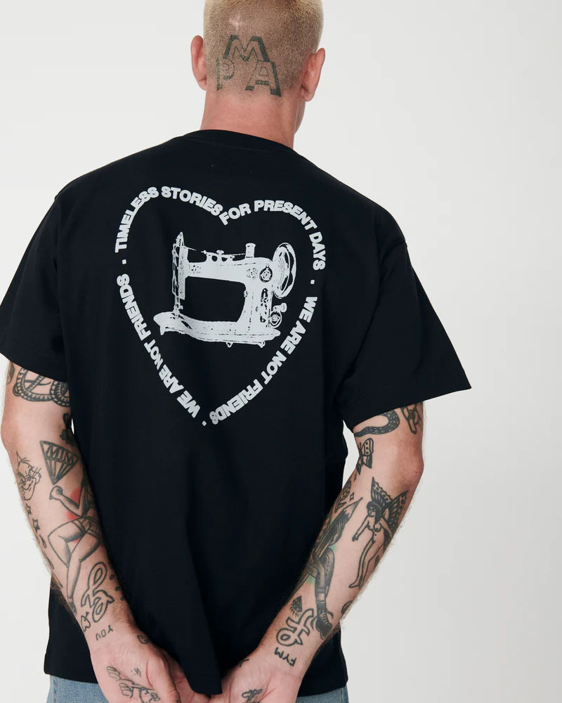 SEWING WANF BLACK T-SHIRT - FRONT OF