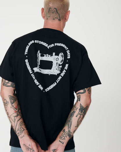 SEWING WANF BLACK T-SHIRT - FRONT OF