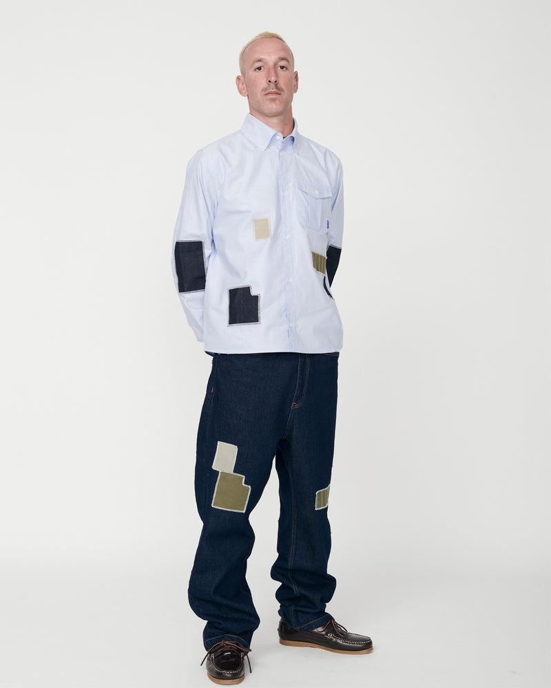 PANTALONES SASHIKO WANF DENIM - FRONT OF