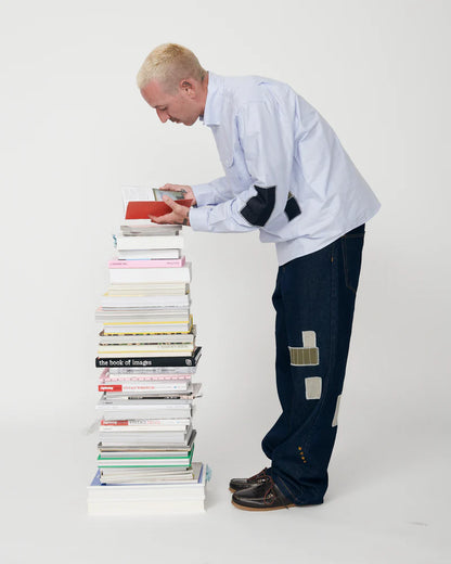 CAMISA SASHIKO WANF PATCH BLUE - FRONT OF