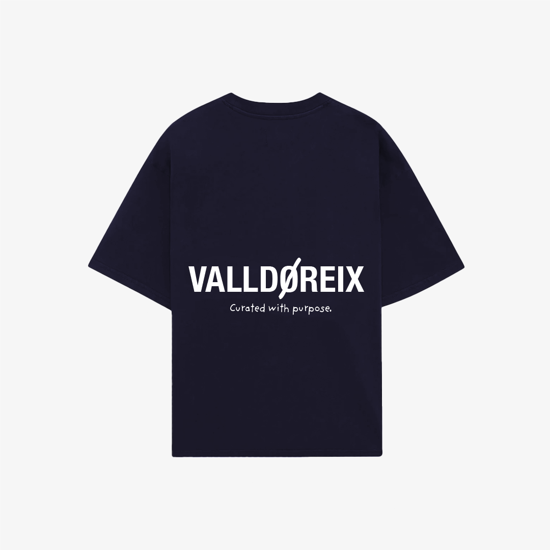 VALLDOREIX STATEMENT TEE ICONIC NAVY - FRONT OF
