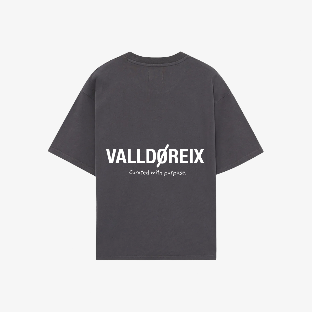 VALLDOREIX STATEMENT TEE SHADOW GREY - FRONT OF
