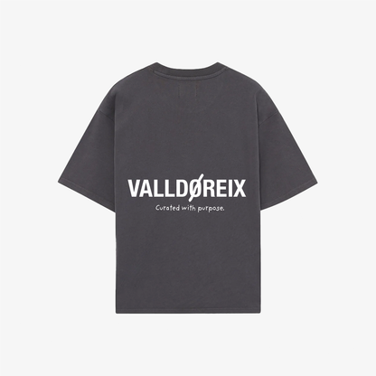 VALLDOREIX STATEMENT TEE SHADOW GREY - FRONT OF