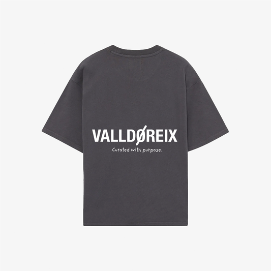 VALLDOREIX STATEMENT TEE SHADOW GREY - FRONT OF