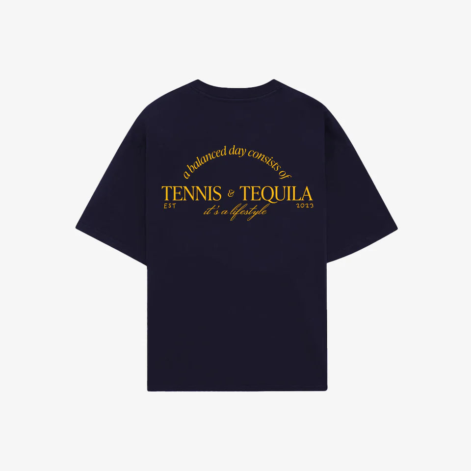 T-SHIRT TENNIS & TEQUILA BLUE NAVY - FRONT OF
